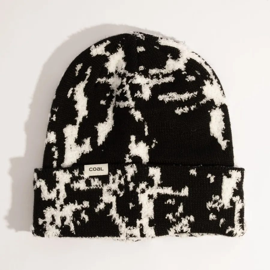 The Artefact Terry Cloth Beanie in black and white