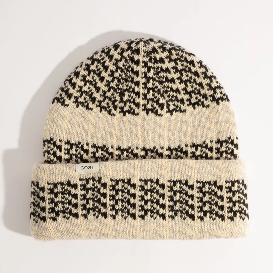 The Mirage Beanie with black and cream jacquard